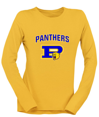 Pflugerville Panthers P Script Mascot #6 Women's LS T-Shirt