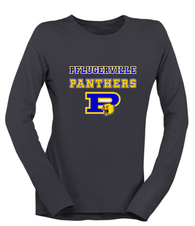 Pflugerville Panthers P Script Spirit Women's Premium LS T-Shirt