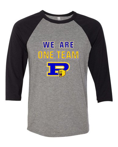Pflugerville Panthers P Script We Are One Team Men's Baseball T-Shirt