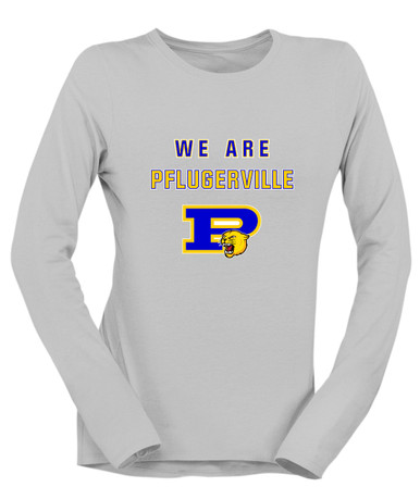 Pflugerville Panthers P Script We Are Women's LS T-Shirt