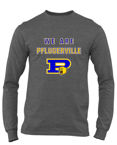 Pflugerville Panthers P Script We Are Men's LS T-Shirt
