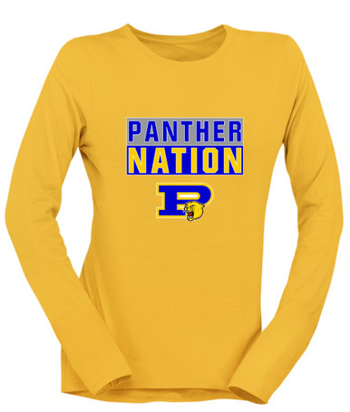 Pflugerville Panthers P Script Nation #1 Women's LS T-Shirt