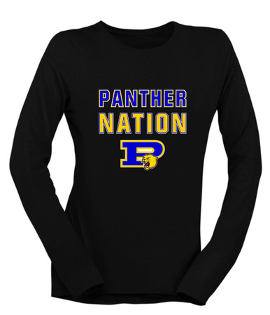 Pflugerville Panthers P Script Nation #2 Women's LS T-Shirt
