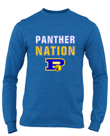 Pflugerville Panthers P Script Nation #2 Men's LS T-Shirt