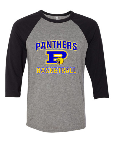 Pflugerville Panthers P Script Basketball #1 Men's Baseball T-Shirt