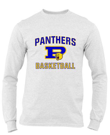 Pflugerville Panthers P Script Basketball #1 Men's LS T-Shirt