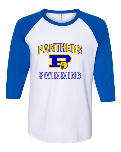Pflugerville Panthers P Script Swimming Men's Baseball T-Shirt