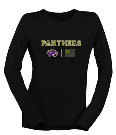Liberty Hill Panthers Camo Flag Women's Premium LS T-Shirt