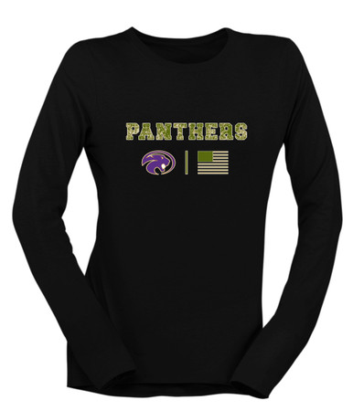 Liberty Hill Panthers Camo Flag Women's LS T-Shirt