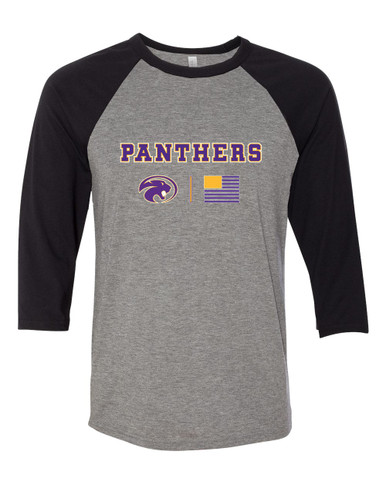 Liberty Hill Panthers Team Colors Flag Women's Baseball T-Shirt