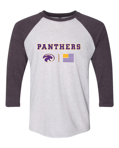 Liberty Hill Panthers Team Colors Flag Men's Baseball T-Shirt