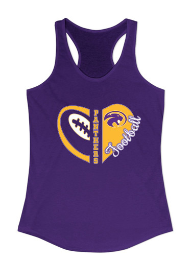 Liberty Hill Panthers Heart Football Women's Tank Top