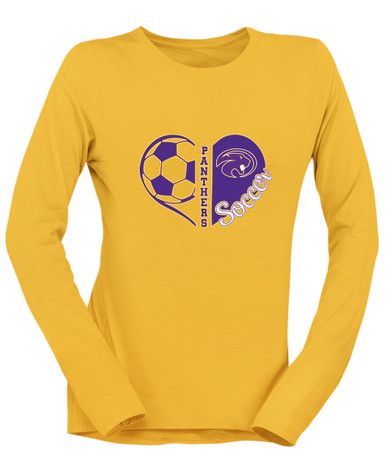 Liberty Hill Panthers Heart Soccer Women's LS T-Shirt