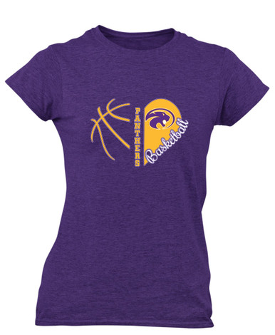 Liberty Hill Panthers Heart Basketball Women's SS T-Shirt