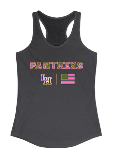 Liberty Hill Panthers LH Script Pink Camo Flag Women's Tank Top