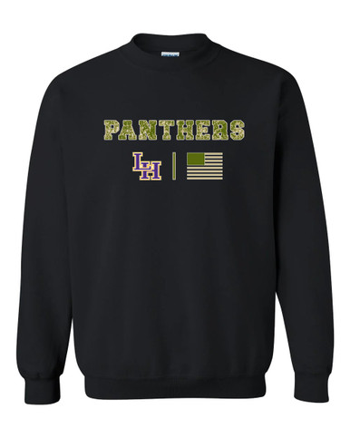 Liberty Hill Panthers LH Script Camo Flag Men's Sweatshirt