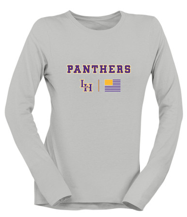 Liberty Hill Panthers LH Script Team Colors Flag Women's Premium LS T-Shirt
