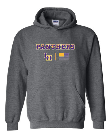 Liberty Hill Panthers LH Script Team Colors Flag Men's Hoodie