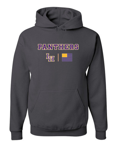 Liberty Hill Panthers LH Script Team Colors Flag Men's Premium Hoodie