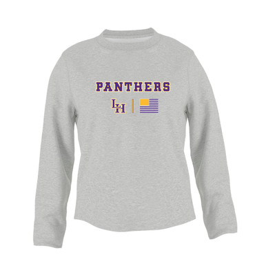 Liberty Hill Panthers LH Script Team Colors Flag Women's Sweatshirt