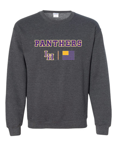 Liberty Hill Panthers LH Script Team Colors Flag Men's Sweatshirt