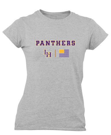 Liberty Hill Panthers LH Script Team Colors Flag Women's Premium SS T-Shirt