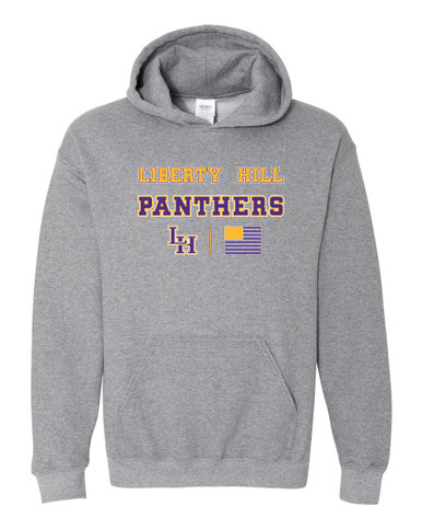 Liberty Hill Panthers LH Script Spirit Flag Men's Hoodie
