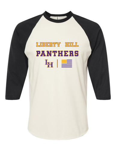 Liberty Hill Panthers LH Script Spirit Flag Women's Baseball T-Shirt