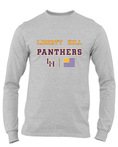 Liberty Hill Panthers LH Script Spirit Flag Men's Premium LS T-Shirt