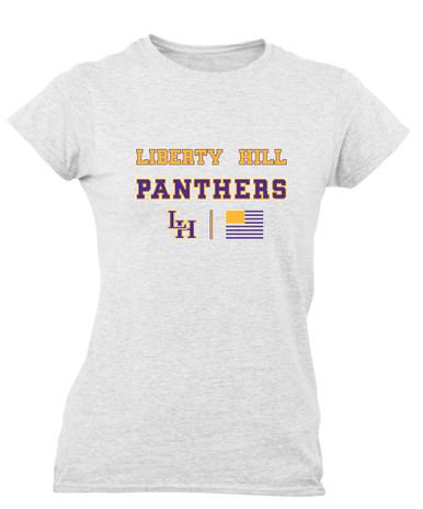 Liberty Hill Panthers LH Script Spirit Flag Women's SS T-Shirt