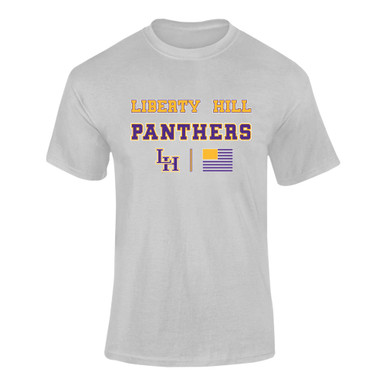 Liberty Hill Panthers LH Script Spirit Flag Men's SS T-Shirt