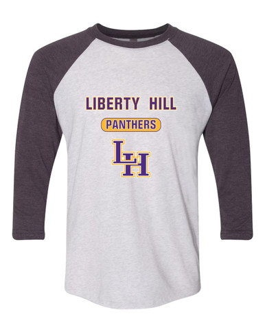 Liberty Hill Panthers LH Script Mascot #3 Men's Baseball T-Shirt