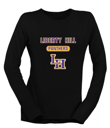 Liberty Hill Panthers LH Script Mascot #3 Women's LS T-Shirt