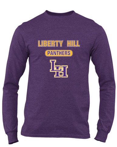 Liberty Hill Panthers LH Script Mascot #3 Men's LS T-Shirt