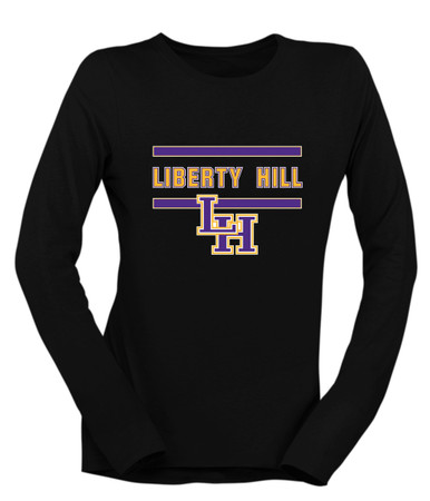 Liberty Hill Panthers LH Script Mascot #4 Women's Premium LS T-Shirt