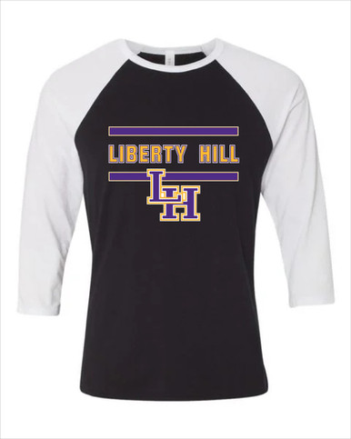 Liberty Hill Panthers LH Script Mascot #4 Women's Baseball T-Shirt
