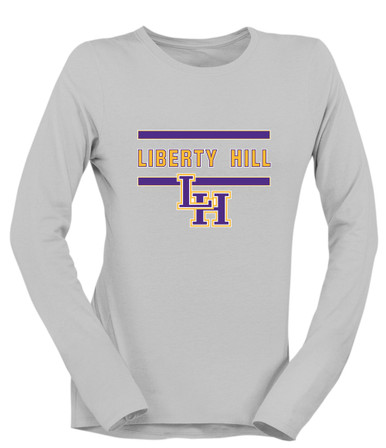 Liberty Hill Panthers LH Script Mascot #4 Women's LS T-Shirt