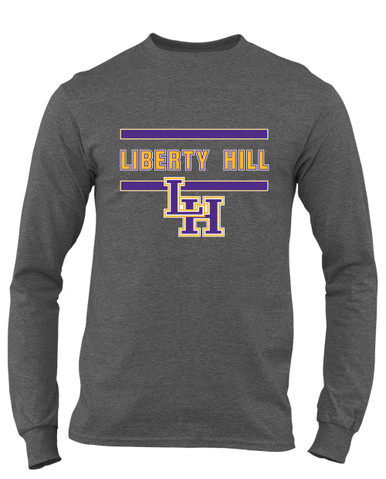 Liberty Hill Panthers LH Script Mascot #4 Men's LS T-Shirt