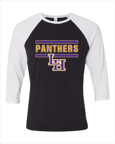 Liberty Hill Panthers LH Script Mascot #5 Men's Baseball T-Shirt