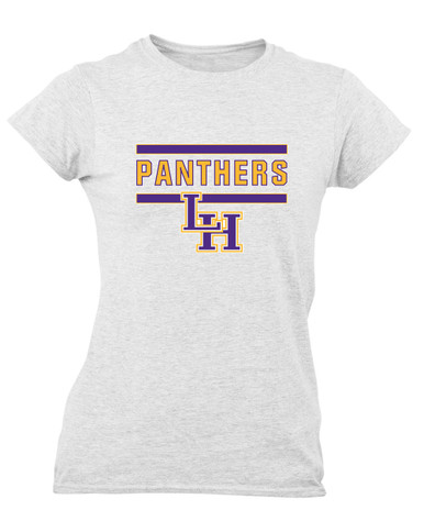 Liberty Hill Panthers LH Script Mascot #5 Women's SS T-Shirt