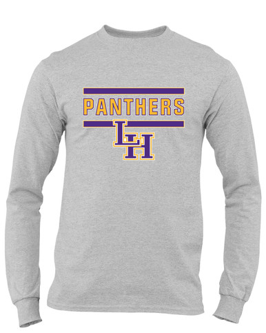 Liberty Hill Panthers LH Script Mascot #5 Men's LS T-Shirt