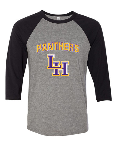 Liberty Hill Panthers LH Script Mascot #6 Women's Baseball T-Shirt