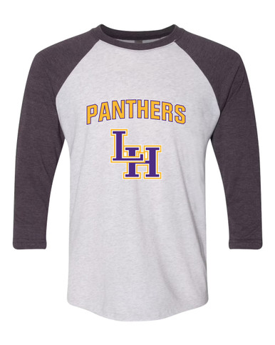 Liberty Hill Panthers LH Script Mascot #6 Men's Baseball T-Shirt