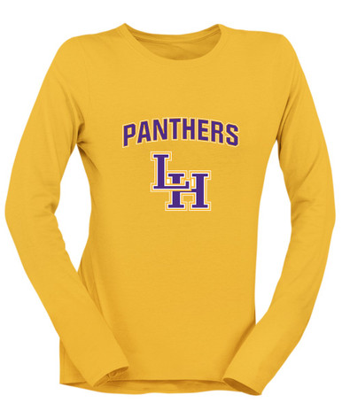 Liberty Hill Panthers LH Script Mascot #6 Women's LS T-Shirt