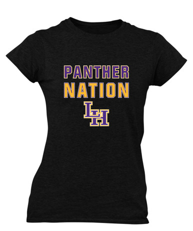 Liberty Hill Panthers LH Script Nation #2 Women's Premium SS T-Shirt