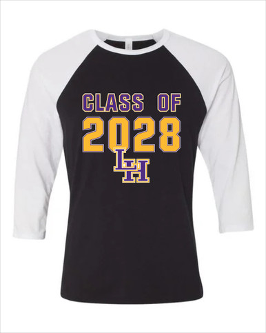 Liberty Hill Panthers LH Script Class of 2028 Men's Baseball T-Shirt