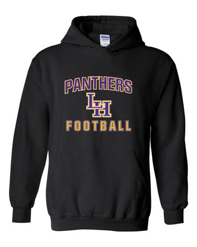 Liberty Hill Panthers LH Script Football #1 Men's Hoodie