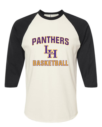 Liberty Hill Panthers LH Script Basketball #1 Men's Baseball T-Shirt