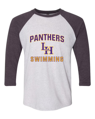 Liberty Hill Panthers LH Script Swimming Men's Baseball T-Shirt