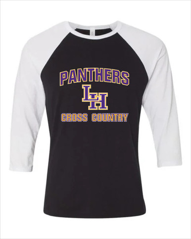 Liberty Hill Panthers LH Script Cross Country Men's Baseball T-Shirt